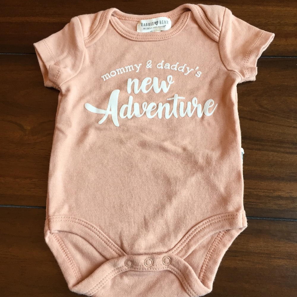 Rabbit + Bear Tan Onesie 0-3M